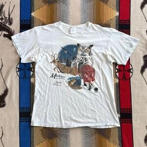 Vintage 90s Michigan Animals Outdoor Nature T-Shirt Size XL Single Stitch